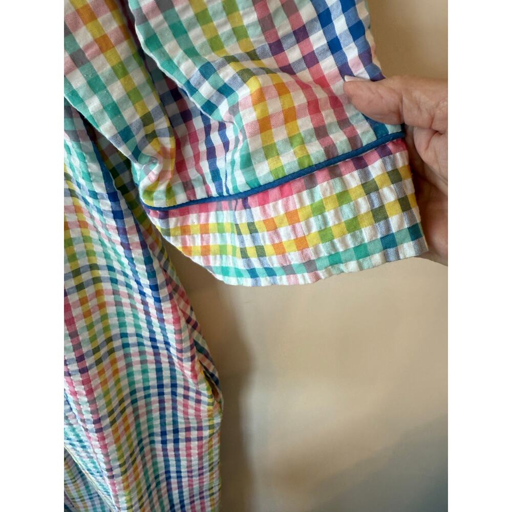 Vintage Saybury Seersucker Zip Housedress Multi C… - image 3